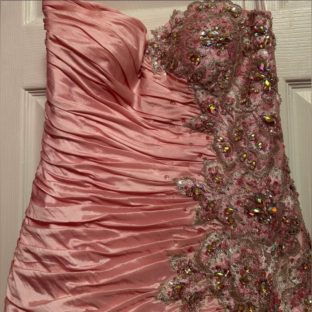 Tony Bowls Pink Mermaid Gown (Size 4) - Picture 2 of 8